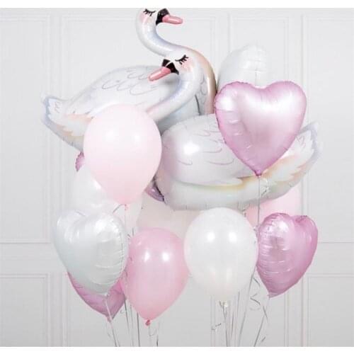 Big White Elegant Swan Balloons 18inch Heart Foil Balloon Wedding Birthday Party Kids Toys Baby Shower Girl Air globos Decor