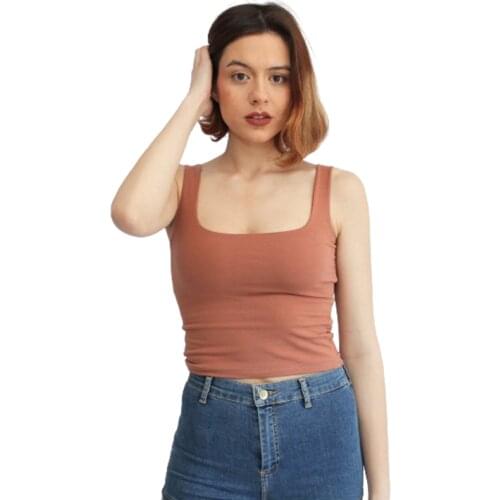 Brosse RB7300A Strappy Cotton Summer Dress Crop Top Sexy T Shirt Women T-Shirts Tops Y2k Tanks Blouses Tees