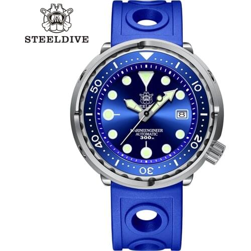 Steeldive SD1975 Dive Tuna 300m Diving Watch Automatic Steel Stainless Ceramic bezel NH35 Mens Wristwatch Mechanical Watches
