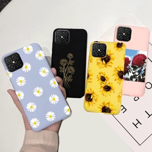 Phone Bags For Case Huawei nova 8 SE Cover Luxury Daisy Sunflower Painted Back Cases For Huawei Nova 8 SE 5G Nova8se Bumper Capa