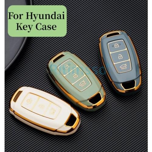 Car Key Case Cover Protector Shell Accessories For Hyundai i30 Ix35 Encino Azera Accent TM Palisade Santa Fe Auto Decoration