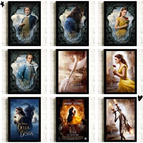 Disney Anime Movie Canvas Painting Beauty and The Beast Emma Watson Posters Prints Wall Art Pictures for Living Kids Room Decor