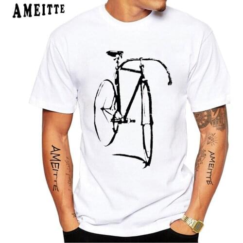 Old Classic Track Bicycle Cycling Print T-Shirt New Summer Men Short Sleeve Funny Bike Sport Boy White Casual Tees Novelty Tops