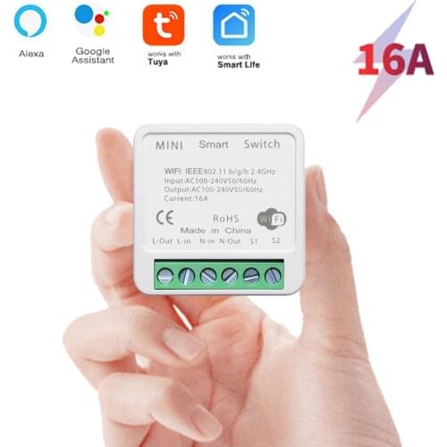 Tuya Smart Wifi DIY Switch 16A Supports 2 Way Control Home Automation Module Works with Alexa Google Home