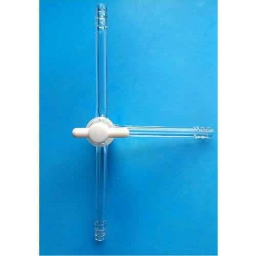 Lab glass adapter 3 Way T Shape Stopcock 9mm Hose Connection Borosillcation Glass Material