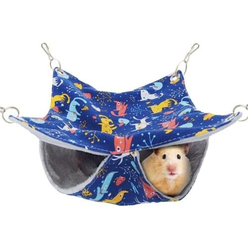 Small Pet Double Bunkbed Hammock Bird Warm Sleeping Bed for Parrot Budgie Parakeet Cockatiel Conure Ferret Sugar Glider Squirrel