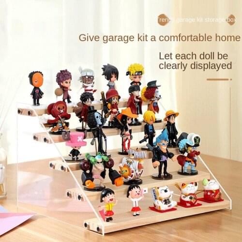 Multifunctional Doll Display Storage Box Large Trapezoidal Figure Toy Stand Acrylic Animation Model Blind Box Storage Rack LB581
