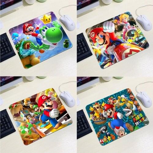 Super Mario Cartoon Office Mouse Pad Notebook Mario Brothers Anime Game figure Around Locking Thicken Mouse Pad Birthday Gifts