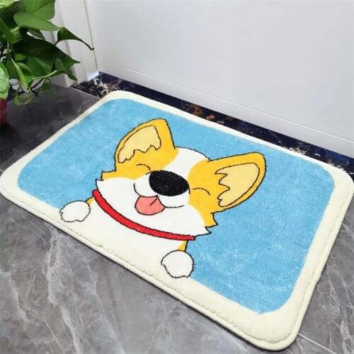 Cartoon Animal Door Mat Entrance Long Plush Warm Carpet Water absorption Non-slip Cute Animal Mat Rug Bedroom Bathroom Mat