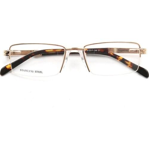 Men Business Fashion Ultralight Alloy Half-Rim Custom Made Myopia Glasses -1 to -6 Reading Glasses +1 to +4