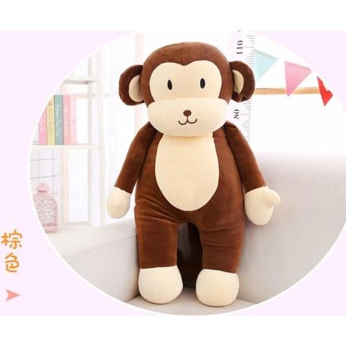 Soft plush monkey toy brown cartoon mokey pillow gift about 80cm 0101