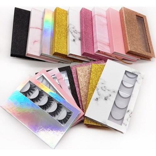 2021 Newest False Eyelashes Book Empty 3D Mink Lashes Display Card Marble Glitter Eyelash Storage Book