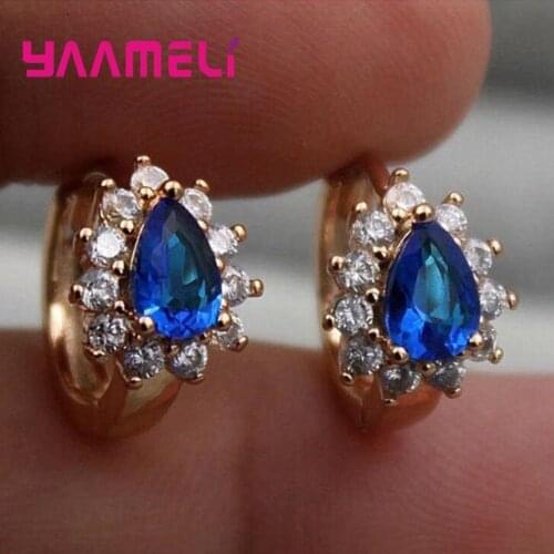 New Fashion Classic Luxury Super Shiny Water Drop Gold Earrings Fashion Jewelry For Women Zircon Crystal Earrings Wholesale