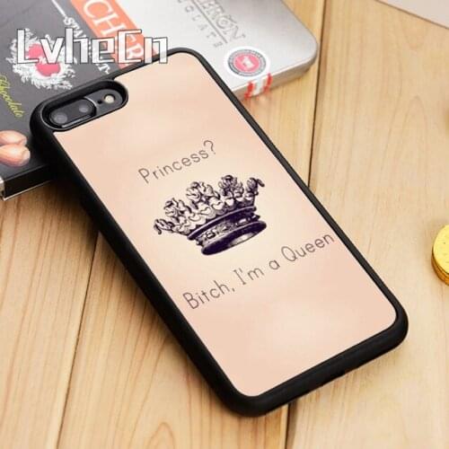 LvheCn NEW PRINCESS QUEEN PINK GIRLY Phone Case Cover For iPhone 5 6 6s 7 8 plus 11 12 Pro X XR XS max Samsung S7 edge S8 S9 S10