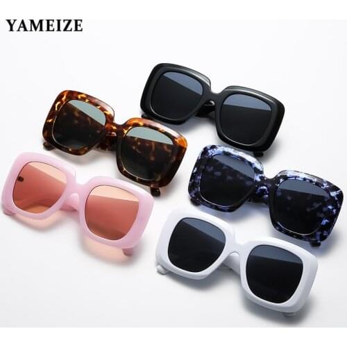 Fashion Oversized Sunglasses Women Brand Designer Female Big Frame Sun Glasses Vintage Pink Plastic Glasses Gafas De Sol Mujer
