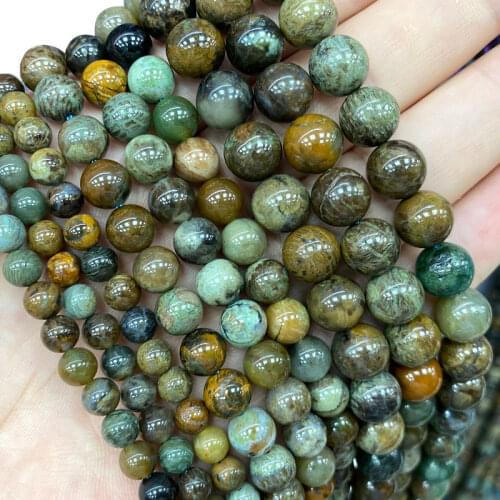 Wholesale 100% Natural Stone Gold Thread Turquoises Round Spacer Beads For Jewelry Making DIY Bracelet Neckalce 6/8/10MM