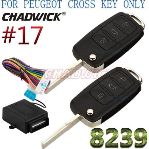 #17 flip key keyless entry system for Peugeot cross key quality hevey B5 style remote control door lock locking CHADWICK 8239