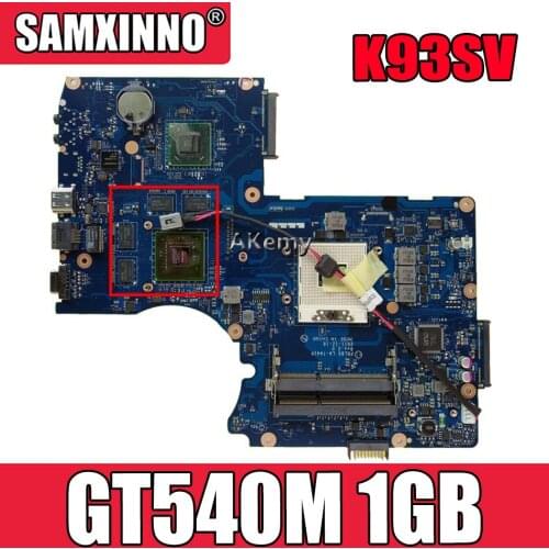 PBL80 LA-7441P K93SV GT540M 1GB Mainboard For Asus LA-7441P K93SV K93SM K93S K93 X93S X93SV Laptop Motherboard Test 100% OK