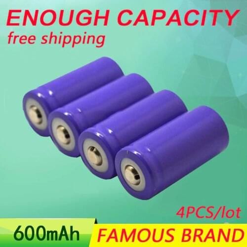 Golooloo li-ion 16340 4PCS/lot rechargeable battery 3.7V 600mAh rechargeable 600 times electric/remote control toys batteries