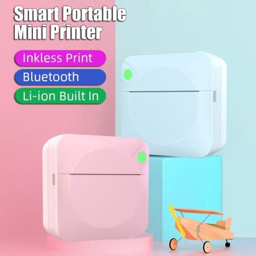 Pocket Thermal Printer Portable Wireless Mini BT 200dpi Photo Label Memo List Printing Home Use Office Sticker Printer Clearly