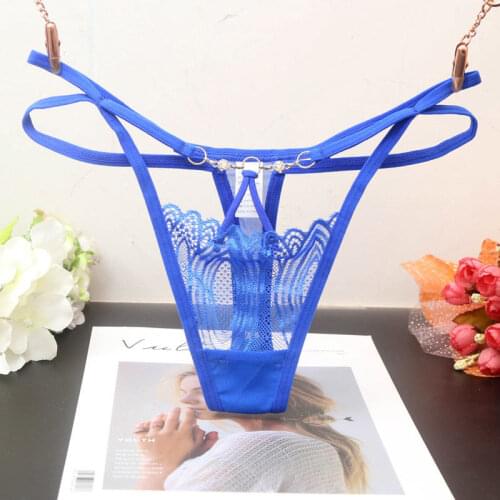 Sexy cut-out perspective Thong Ladies Panties women underwear Embroidered Mesh Yarn Young Women Girls Underwear T Pants G-String