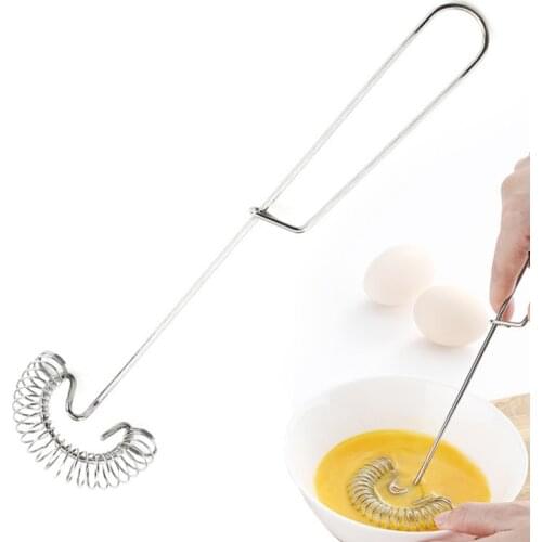 Stainless Steel Spring Egg Stirrer Beater Baking Pastry Tools Coil Whisk Milk Blender For Blending Whisking Beating & Stirring
