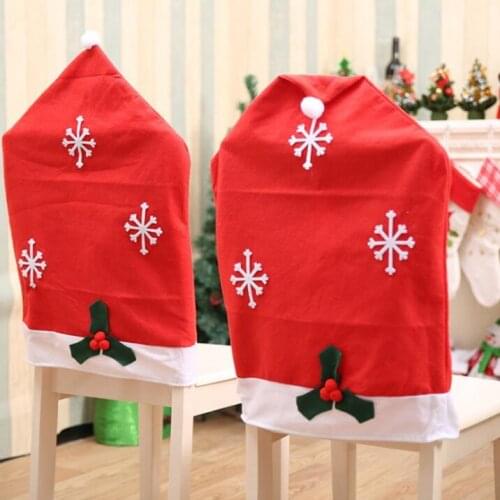 Merry Christmas Decorations High-quality non-woven Snowflake Chair Cover + tablecloth