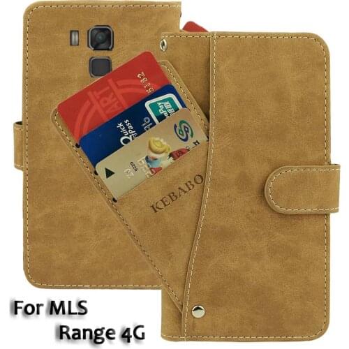 Vintage Leather Wallet MLS Range 4G 5.5" Case Flip Luxury Card Slots Cover Magnet Stand Phone Protective Bags