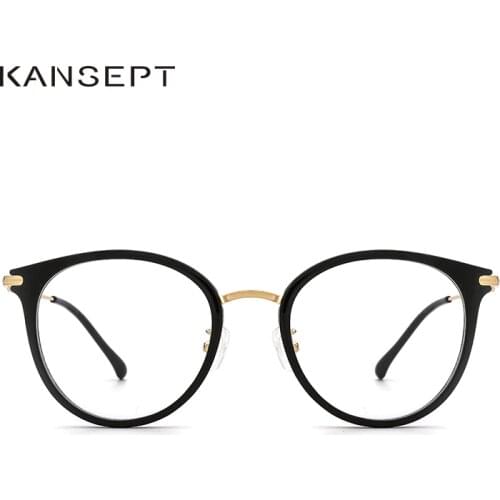 KANSEPT Fashion Women Big Face Glasses Frame Ins Popular Round Optical High Quality Eyeglasses Frame For Women #90017