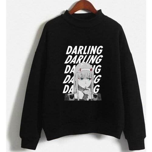 SUNOWE Zero Two Harajuku Pink Pullovers Casual Tops O-neck Womens Hooded Sweatshirt casual Hoodie Pullovers Long Sleeves