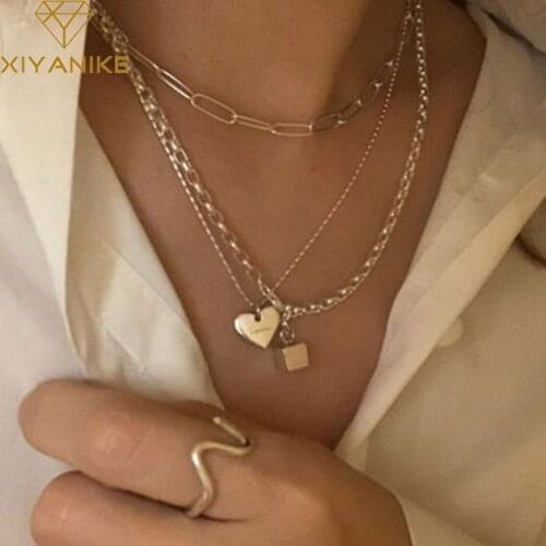 XIYANIKE 925 Sterling Silver Fall In Love With Cube Pendants Necklace Female French Temperament Fashion Jewelry Couple Nодвеска