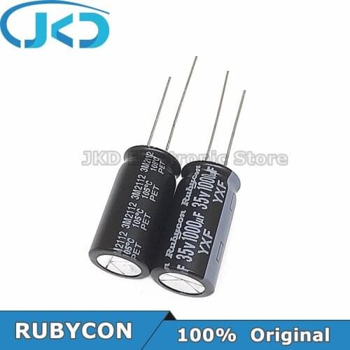 10pcs RUBYCON 1000UF 35V 12.5*25mm 1000UF35V 35V1000UF 12.5x25mm Aluminum Electrolytic Capacitor 100% Original