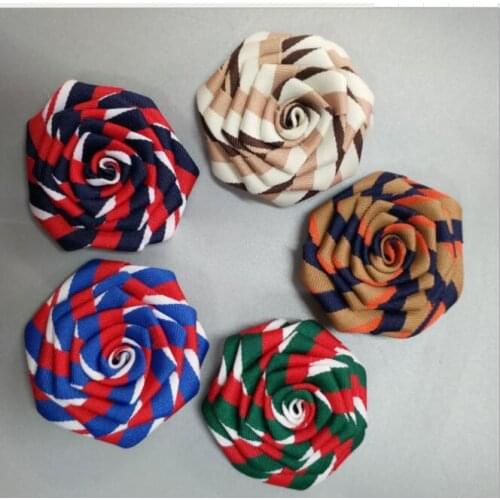 100Pcs/Bag 4.5cm Colored Rose Flowers Grosgrain Stain Ribbon Flowers DIY For Make Wedding Bouquet Flower AccessoriesViolet