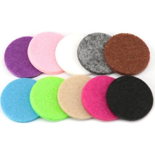 100pcs Colorful 30mm Round Essential Oils Diffuser Locket Pads Perfume Aroma Locket Replacement Pads
