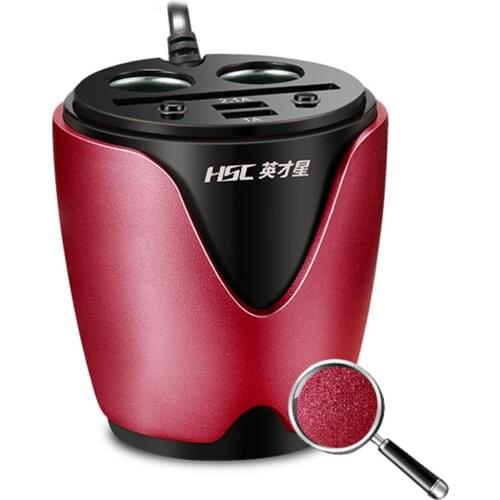 12-24V 2.1/1A output 2 USB Car Charger Voltage Current Display Quick Charger Car Cup Holder Car Cigarette Lighter Socket Adapter