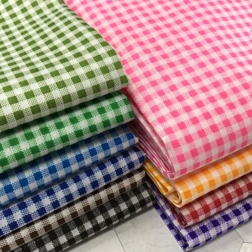 150cm*100cm Grid Small Plaid 100% Poly Infant Bedding Linens Pillowcase Fabric For Sewing Tissue Crafts Scrapbooking Tecidos