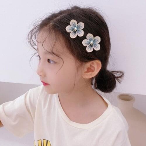 2pcs Girls Hair Sticker Flower Hairpin Children Gripper Lovely Hair Holder Barrettes Headwears Butterfly Kid Hair clip Accessory