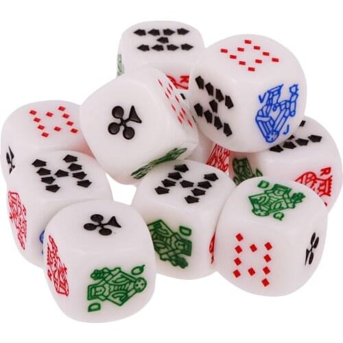20pcs Six Sided Poker Dice Set For Party Pub Bar Poker Card Board Game Toys