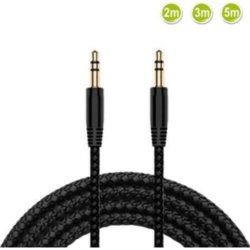 3/5m Nylon Braid Headphone Extension Cable 3.5mm Male to Male AUX Cable M/M Audio Stereo Extender Cord Earphone