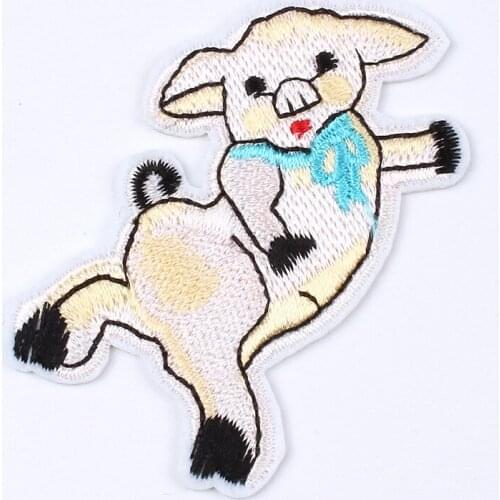 50pcs/Lot Cartoon Pig Embroidery Patches Letters Clothing Decoration Accessories Diy Iron Heat Transfer Applique Clothes