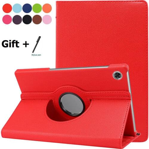 Cover For Lenovo 10.1" Tab M10 HD X306X X505X X605F 360 Degree Rotating Stand Tablet PU Cover Case with automatic sleep wake-up