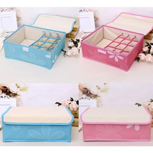 13 Sub Grid Sundries Box With Cover Clothes Bra Panties Socks Storage Sorting Case Household Dustproof Luggage Organizer Bag