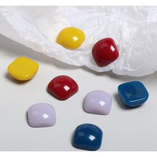Childrens lovely solid color steamed bread half pill resin patch DIY handmade jewelry earrings stud accessories materials