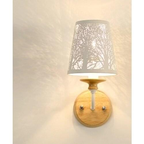 Designer White Wall Lamp LED Wall Sconce Metal Wall lights For Home Reading Wooden Bedside Lighting Fixtures