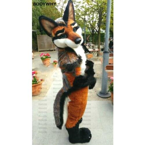 Halloween Long Fur Wolf Dog Fursuit Furry Costume Cosplay Fancy Dress Adults Unisex Outdoor Outfit
