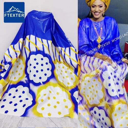 Factory Outlet !!! 5 Yards New Style Printed Basin Riche Gextcze 2021 Nouveau Jacquard Lace Fabric For African Bazin Riche Tissu