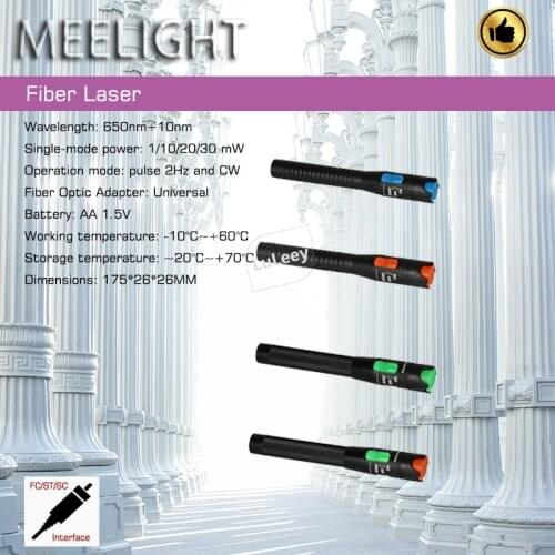 Light Pen Light Source, Optical Fiber Test Tool Laser Pen 1km 10km 20km 30km Type SC/FC/ST fiber laser communication equipment