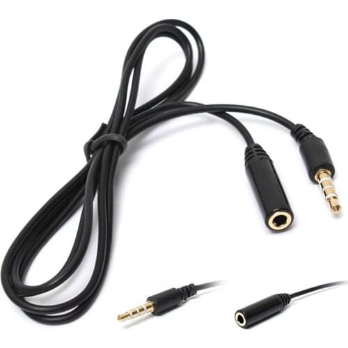 Male to Female Earphone Headphone Audio Extension Cable Black Male to Female Audio Cables For Audio Accessories
