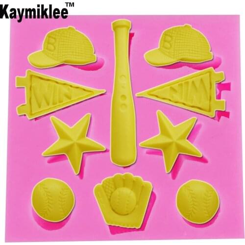 Kaymiklee F1143 Baseball Sports Hat UV Resin Silicone Mold Fondant Chocolate Candy Gumpaste Lollipop Crystal Epoxy Soft Clay Bak