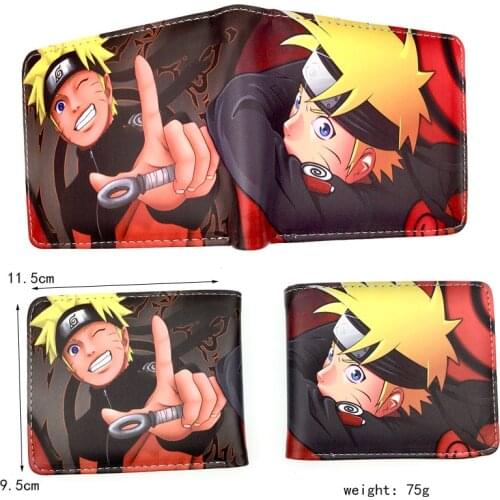 Anime Ninja Cosplay short wallet cartoon character pattern zero wallet Unisex Leather Zipper Wallet